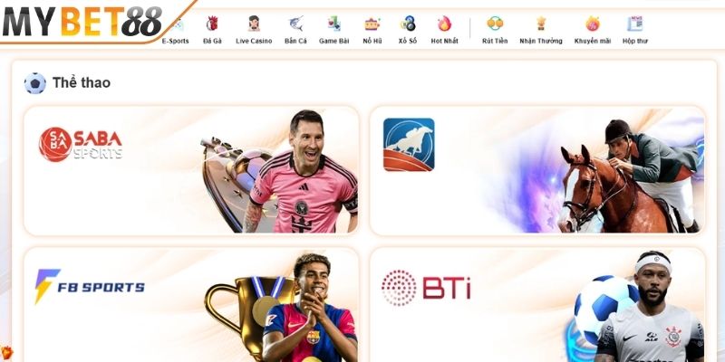 Khám phá sảnh Thể Thao MYBET88 Khám phá sảnh Thể Thao MYBET88