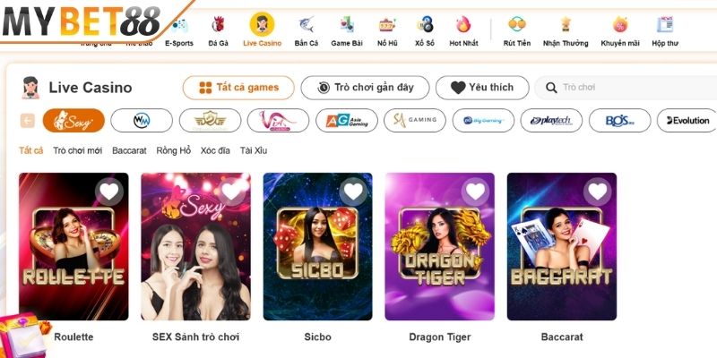 Khám phá chuyên mục Casino MYBET88 Khám phá chuyên mục Casino MYBET88